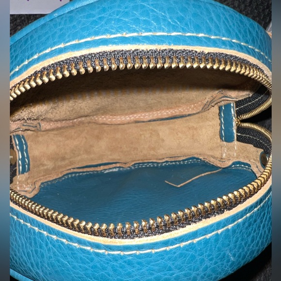SOLD Portland Leather Goods TURQUOISE small Circle bag - Picture 4 of 4